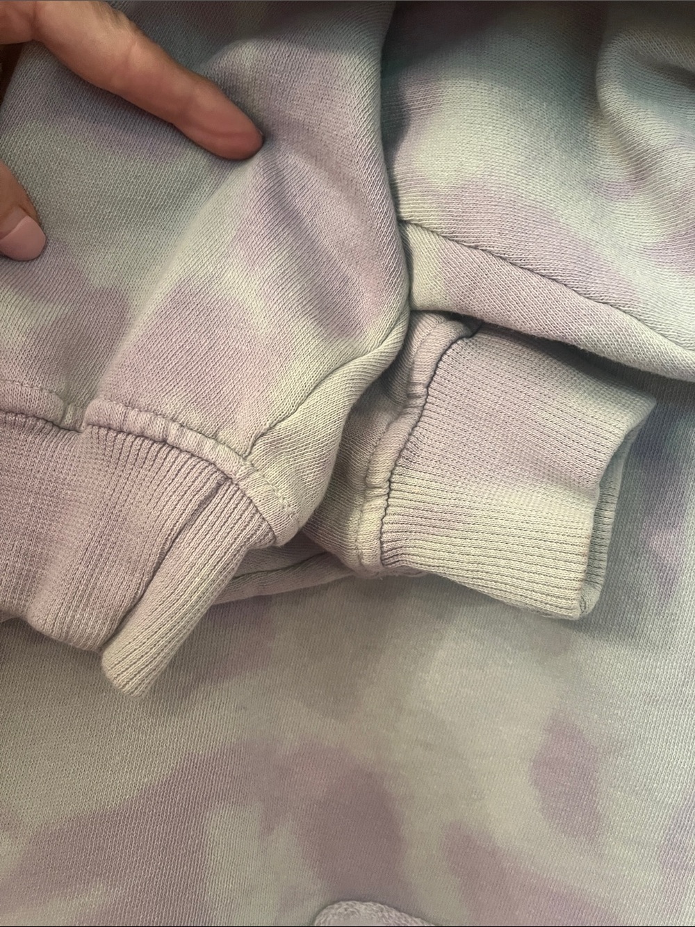 Jo. & Co. Lavender and Gray Tie-Dye Cropped Hoodie - Picture 4 of 4